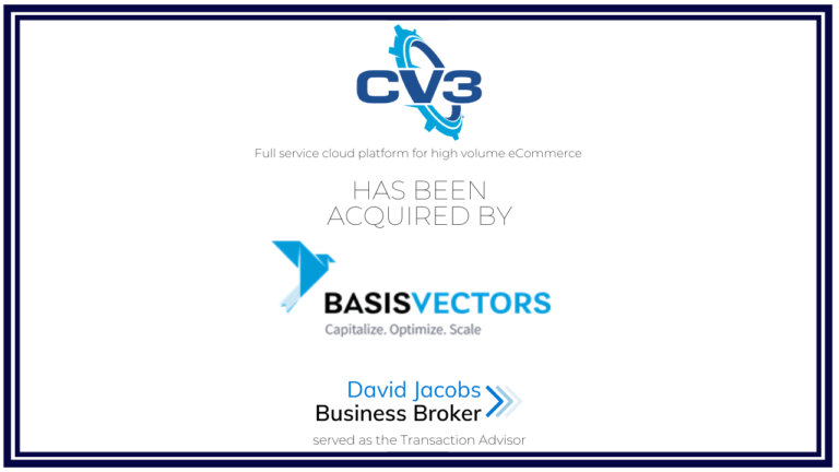 CommerceV3, a full service cloud platform for high volume eCommerce has been acquired by Basis Vectors.  David Jacobs served as the transaction advisor.